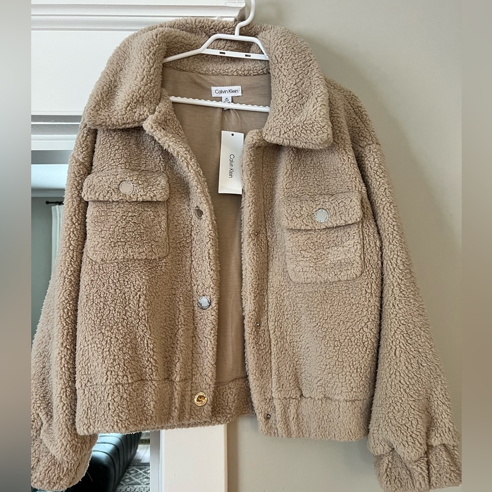 Calvin Klein button up Teddy jacket.
